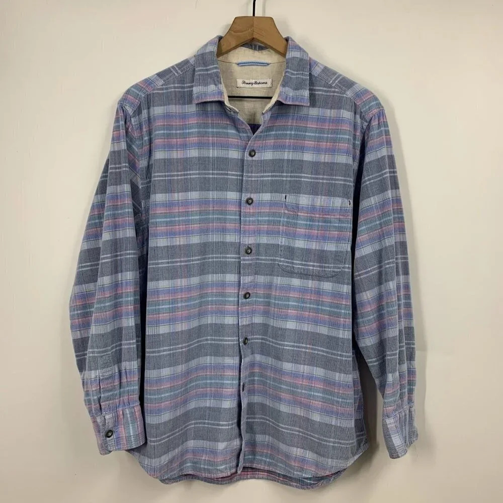 Tommy Bahama Men's Becket Bay Cord Button Up Cotton Casual Shirt Size M